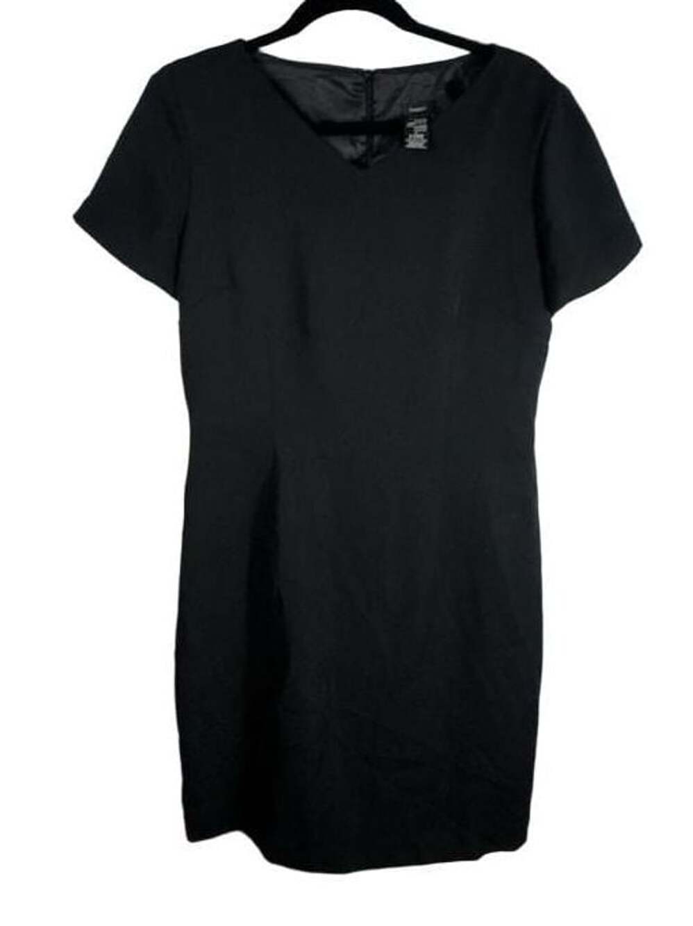 Haggar Black Short Sleeve V-Neck Sheath Dress